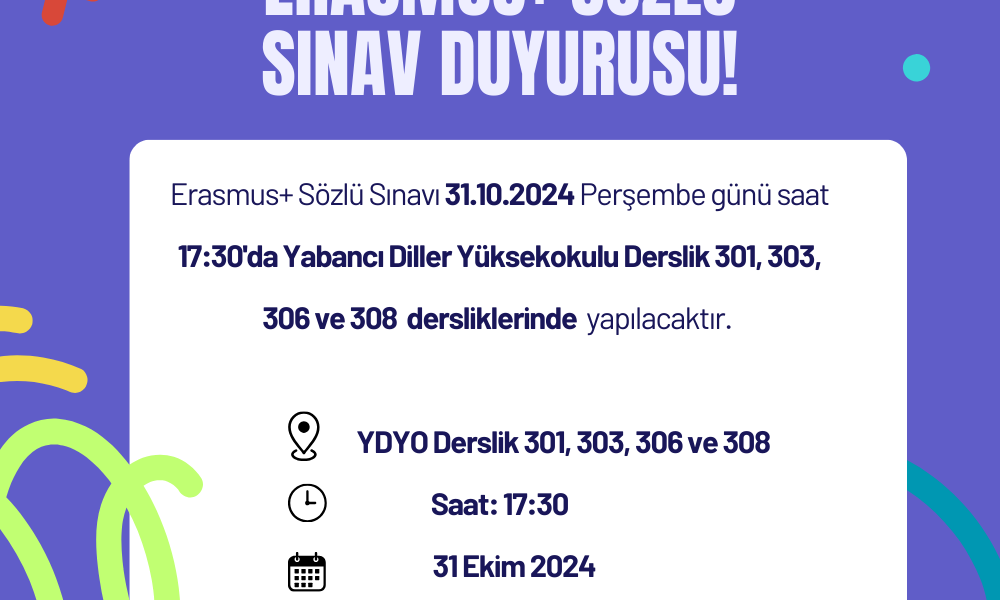 Erasmus+ Sözlü Sınav Duyurusu