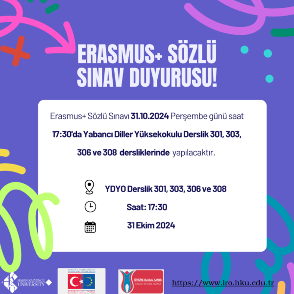 Erasmus+ Sözlü Sınav Duyurusu